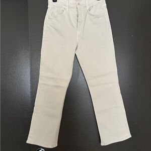 NEW - MOTHER Cream Straight-Leg Jeans